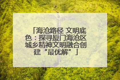 海沧路径 文明底色：探寻厦门海沧区城乡精神文明融合创建“最优解”