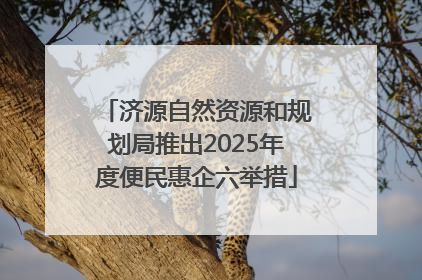 济源自然资源和规划局推出2025年度便民惠企六举措