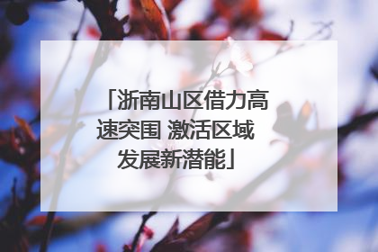 浙南山区借力高速突围 激活区域发展新潜能