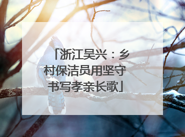 浙江吴兴：乡村保洁员用坚守书写孝亲长歌