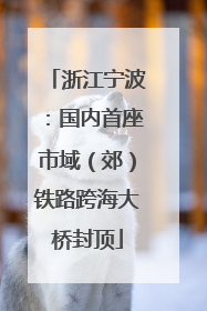 浙江宁波：国内首座市域（郊）铁路跨海大桥封顶
