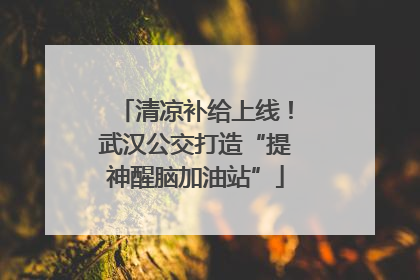 清凉补给上线！武汉公交打造“提神醒脑加油站”