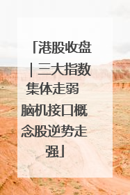 港股收盘｜三大指数集体走弱 脑机接口概念股逆势走强