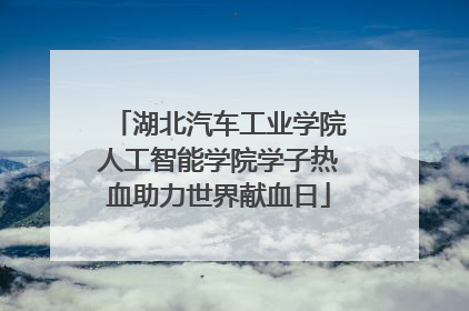 湖北汽车工业学院人工智能学院学子热血助力世界献血日