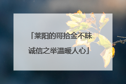 莱阳的哥拾金不昧 诚信之举温暖人心