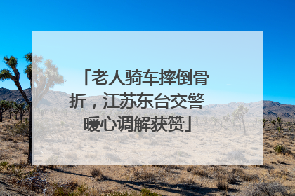 老人骑车摔倒骨折，江苏东台交警暖心调解获赞