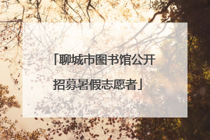 聊城市图书馆公开招募暑假志愿者