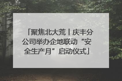 聚焦北大荒丨庆丰分公司举办企地联动“安全生产月”启动仪式