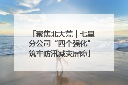 聚焦北大荒｜七星分公司“四个强化”筑牢防汛减灾屏障