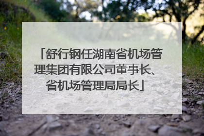 舒行钢任湖南省机场管理集团有限公司董事长、省机场管理局局长