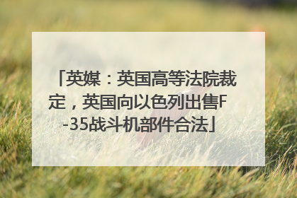 英媒：英国高等法院裁定，英国向以色列出售F-35战斗机部件合法