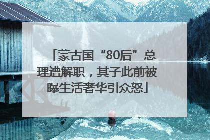 蒙古国“80后”总理遭解职，其子此前被曝生活奢华引众怒