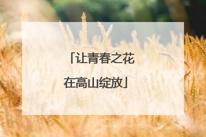 让青春之花在高山绽放