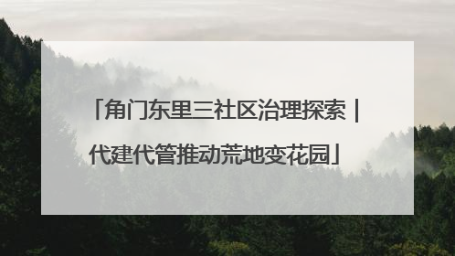 角门东里三社区治理探索｜代建代管推动荒地变花园
