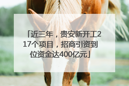 近三年，贵安新开工217个项目，招商引资到位资金达400亿元