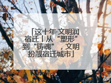 这十年·文明润宿迁丨从“塑形”到“铸魂”，文明扮靓宿迁城市