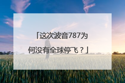 这次波音787为何没有全球停飞？