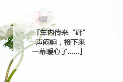 车内传来“砰”一声闷响，接下来一幕暖心了……