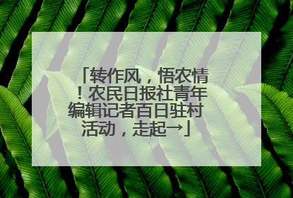 转作风，悟农情！农民日报社青年编辑记者百日驻村活动，走起→