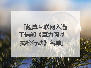 超算互联网入选工信部《算力强基揭榜行动》名单
