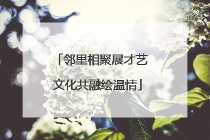 邻里相聚展才艺 文化共融绘温情