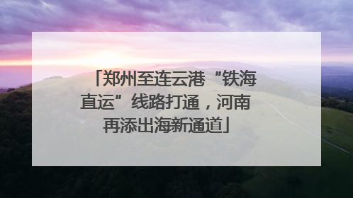 郑州至连云港“铁海直运”线路打通，河南再添出海新通道
