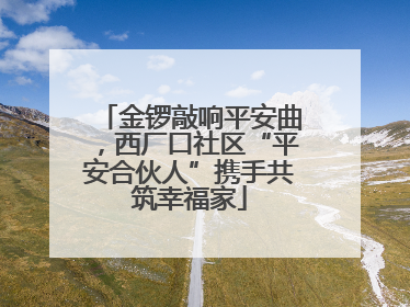 金锣敲响平安曲，西厂口社区“平安合伙人”携手共筑幸福家