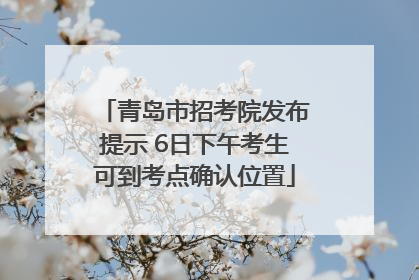 青岛市招考院发布提示 6日下午考生可到考点确认位置