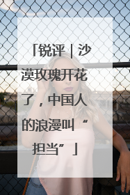 锐评｜沙漠玫瑰开花了，中国人的浪漫叫“担当”