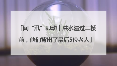 闻“汛”即动丨洪水漫过二楼前，他们背出了最后5位老人