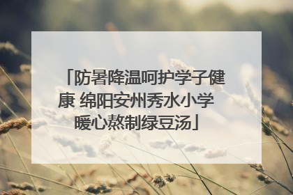 防暑降温呵护学子健康 绵阳安州秀水小学暖心熬制绿豆汤
