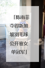 陈雨菲夺得新加坡羽毛球公开赛女单冠军