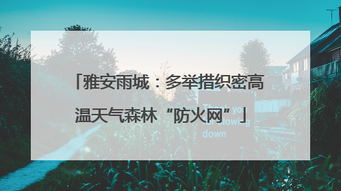 雅安雨城：多举措织密高温天气森林“防火网”