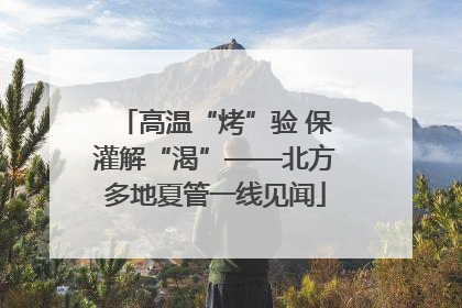 高温“烤”验 保灌解“渴”——北方多地夏管一线见闻
