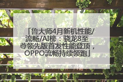 鲁大师4月新机性能/流畅/AI榜：骁龙8至尊领先版首发性能登顶，OPPO流畅持续领跑