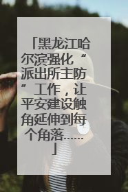 黑龙江哈尔滨强化“派出所主防”工作，让平安建设触角延伸到每个角落……