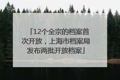 12个全宗的档案首次开放，上海市档案局发布两批开放档案