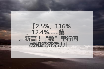 2.5%、116%、12.4%……第一、新高！“数”里行间感知经济活力