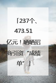 237个、473.51亿元！晒晒招商引资“成绩单”