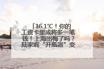36.1℃！你的工资卡里或将多一笔钱！上海出梅了吗？陆家嘴“开瓶器”变“加湿器”？